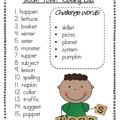 Reading Street Spelling Lists & Daily 5 Updates