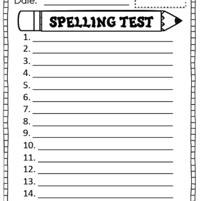 FREE Spelling Test Template! :)
